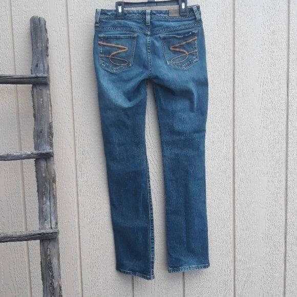 Seven7 Jeans Straight Leg Low Rise Embroidered Pockets Size 28 - Picture 2 of 9